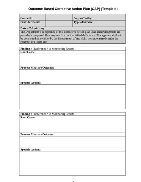 Corrective Action Report Template Word