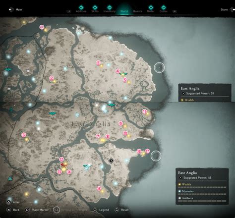 This is detailed and revealed map for ledecestrescire level 20 zone located in england region for assassin's creed valhalla maps & walkthrough with locations of wealths, mysteries, artifacts, quests, opals and fast travel points and other collectibles and secrets. AC Valhalla | East Anglia Wealth - Locations & How To Get ...