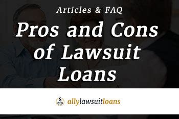 Litigation funding from easy lawsuit funding is not a loan, you will have to repay only if you settle or win the lawsuit. Pros and Cons of Lawsuit Loans - AllyLawsuitLoans