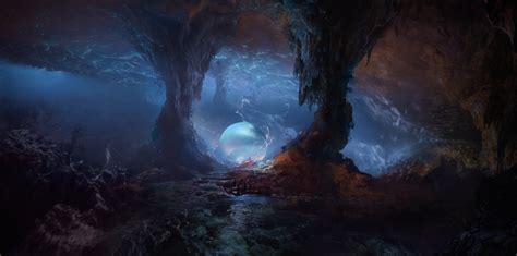 Download 1920x955 Cave Fantasy World Underground Sphere Darkness