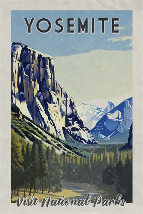 Yosemite Vintage Travel Poster Free Stock Photo Public Domain Pictures