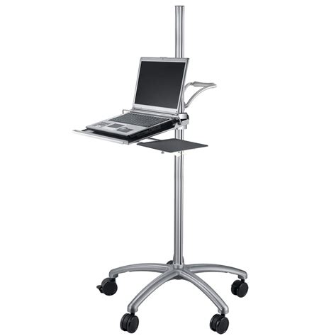 Buy Aluminum Mobile Laptop Cart On Wheels Height Adjustable Rolling