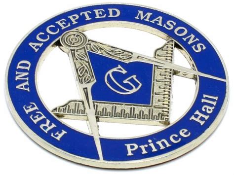 Masonic 3 Free And Accepted Masons Prince Hall Car Emblem Blue