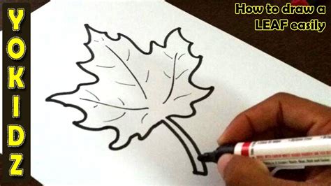 How To Draw A Leaf Easily Youtube