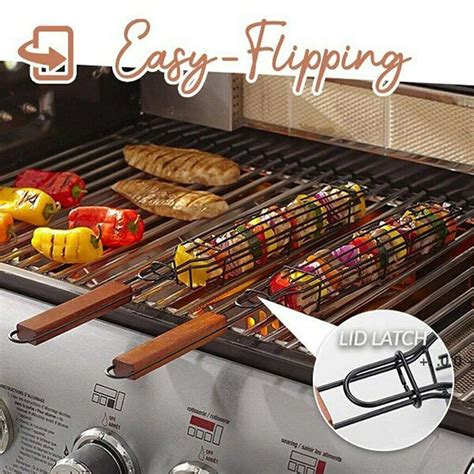 Outdoor Cooking Barbecue Baskets Grill Net Meshes Bbq Fork Skewers