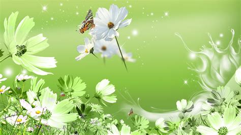 Green Flowers Wallpapers Wallpaper Cave