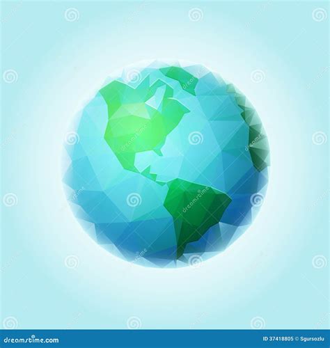 Polygonal World Sphere Stock Vector Illustration Of Earth 37418805