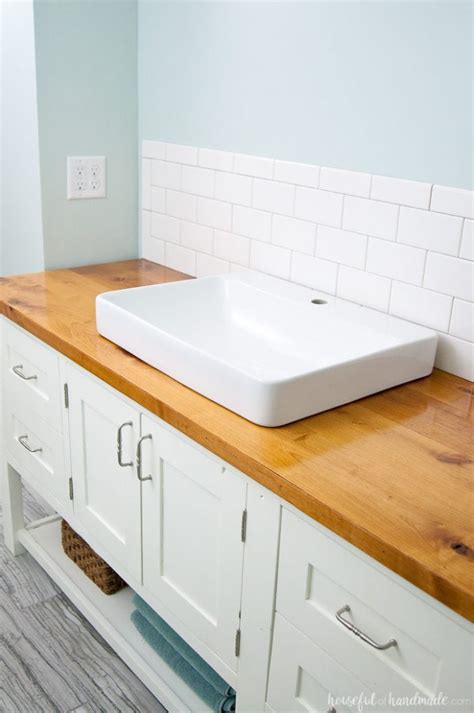 Diy wood bathroom countertop materials. How to Build & Protect a Wood Vanity Top - Houseful of ...