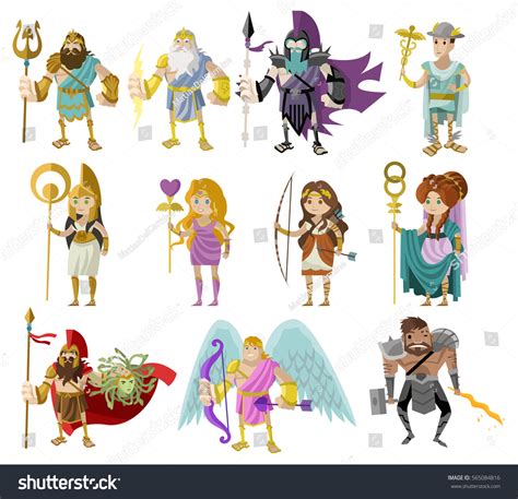Olympian Roman Greek Gods Goddesses Stock Vector Royalty Free 565084816 Shutterstock