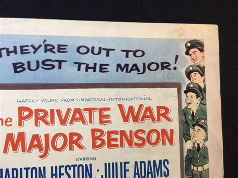 1955 The Private War Of Major Benson Lobby Title Card Signed By