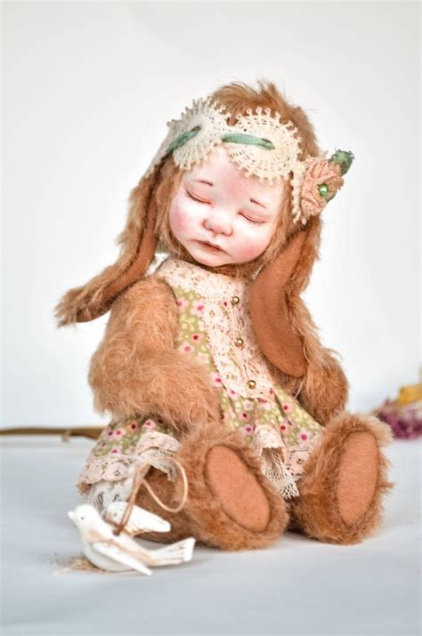 Artist Clay Teddy Doll Bunny Rabbit Toy Baby Bunny Clay Doll Etsy Uk