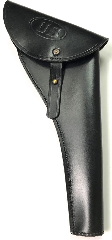 Us Marked M1860 Revolver Pistol Leather Holster Right Hand Black