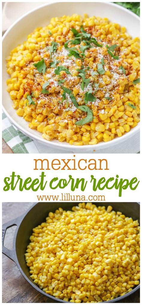 Loaded with roasted corn, lime, chili powder and loaded with roasted corn, lime, chili powder and mexican crema! Mexican Street Corn | Recipe | Mexican food recipes, Mexican street corn, Street corn recipe