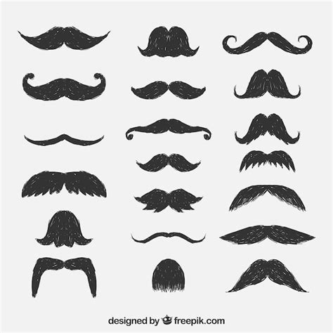 Free Vector Variety Of Hand Drawn Mustaches