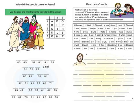 Bible Activity Sheets In Color Childrens Worship Bulletins