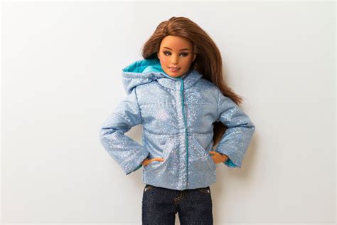 barbie clothes coat down jacket for barbie doll etsy