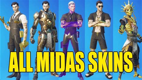 All Midas Skin With Edit Sytles In Fortnite Youtube