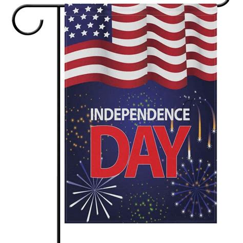 Happy Independence Day Garden Yard Flag Celebrating Holiday Party With Firework Printing House