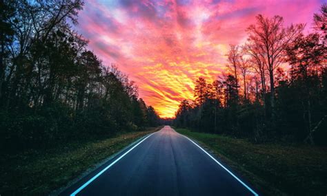 Sky Landscape Road Sunset Wallpapers Hd Desktop And