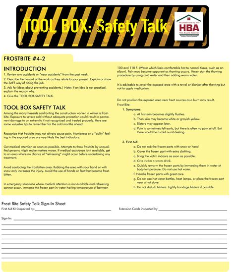 Printable Toolbox Talk Template Printable World Holiday Images And