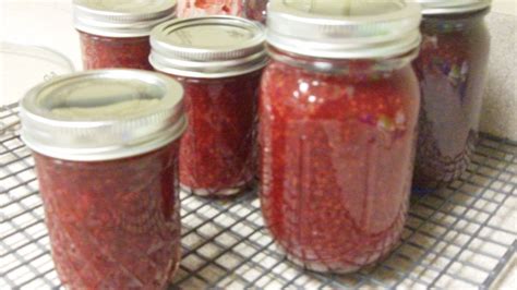 Raspberry Pie Filling processed in boiling water canner for 30 minutes