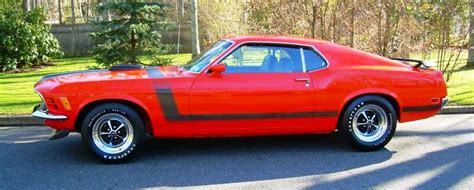Calypso Coral Orange Red 1970 Boss 302 Ford Mustang Fastback