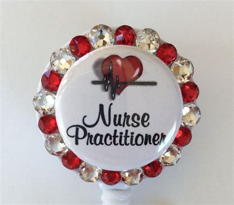 Nurse Practitioner Badgeid Holder With Charmsbeads Etsy