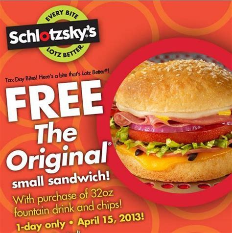 Tax Day Freebie Free Small Sub With Drink And Chip Purchase At