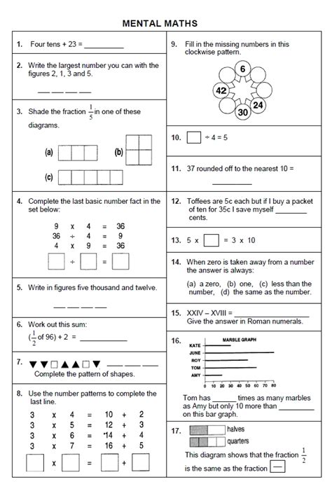 Grade 4 Mental Maths Test Wced Eportal