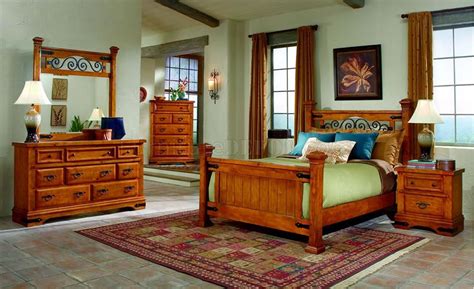 Lea the bedroom people &. Distressed Pine Finish Western Classic Bedroom W/Metal Accents