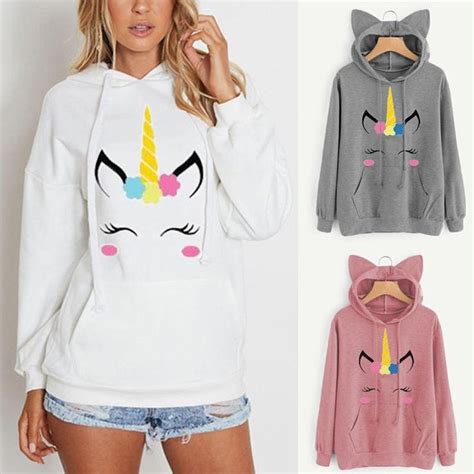 Cute Flower Unicorn Hoodie Pullover Warm Cozy And Adorable Just