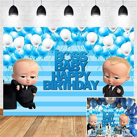 Baby shower thank you cards are among the most fun to write because the gifts themselves are often adorable. Amazon.com : Boss Baby Boy Themed Photo Background Blue Stripe Baby Shower Supplies 1st 2nd ...