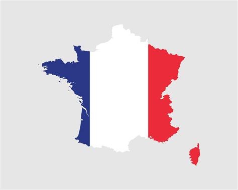 France Map Flag Map Of France With The French Country Banner Vector