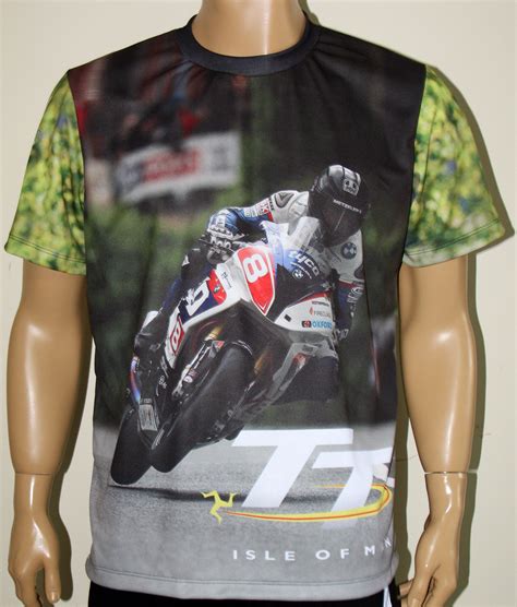 The fastest road racer in the world! Isle of Man TT t-shirt with logo and all-over printed ...