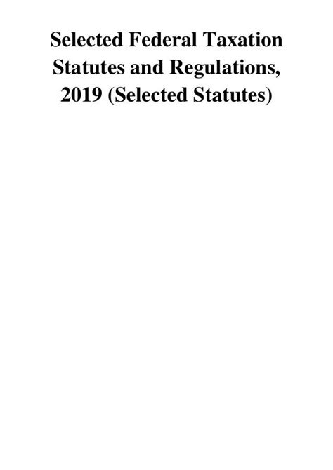 Selected Federal Taxation Statutes And Regulations 2019 Pdf Daniel