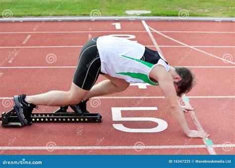 Athletic Man On The Starting Line For A Race Stock Image Image Of