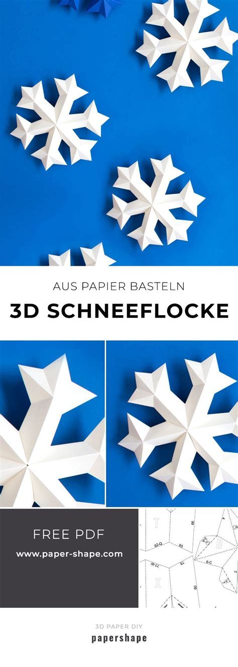 Eine schachtel falten, einfache kisten basteln mit papier. 3D Schneeflocke mit Papier basteln (kostenlose Vorlage ...