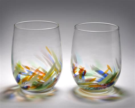 Vino Breve Glasses By Corey Silverman Art Glass Drinkware Artful Home Wine Glass Art Hand