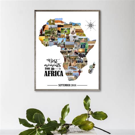 Africa Photo Collage Travel Map Photo Collage Personalized Etsy