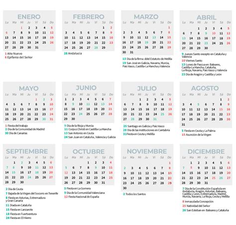 calendario laboral consulta los dias festivos en tu