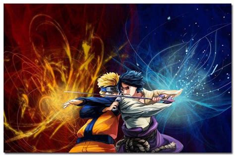 7337 Naruto Vs Sasuke Naruto Shippuden Anime Jogo Adesivo De Parede
