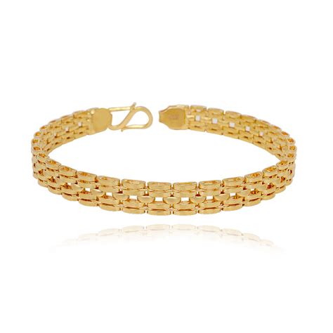 Black leather yellow gold wristband womens bracelet with clasp. Mens accessories | Petite Panther Box Gold Bracelet | GRT Jewellers