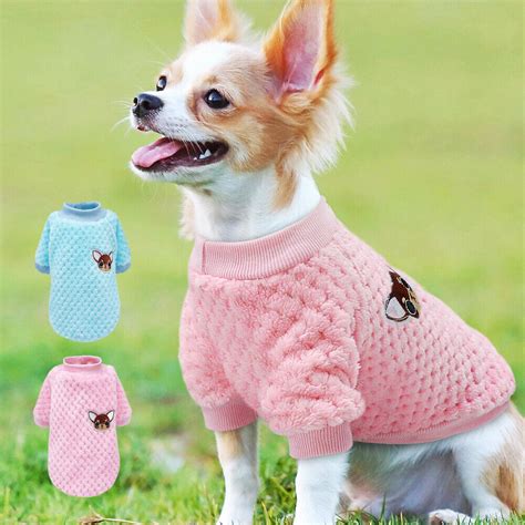 Dog Knitted Sweater Embroidery Chihuahua Clothes Pet Puppy Cat Jumper