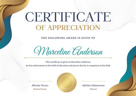 Certificate Of Appreciation Sample