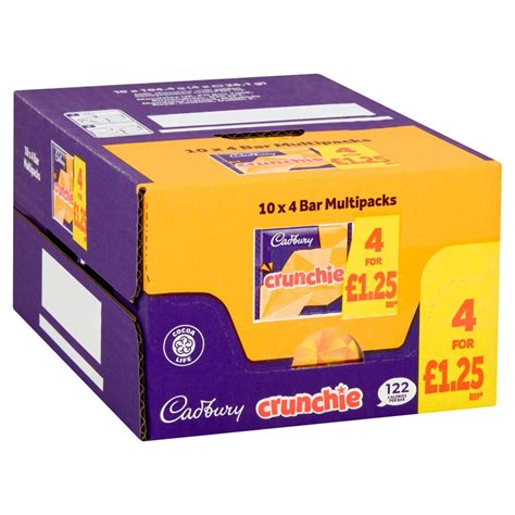 cadbury crunchie chocolate bar 4 pack 104 4g case of 10 —
