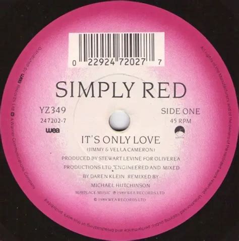 Its Only Love Simply Red Vinyl 7inch Cd Recordsale