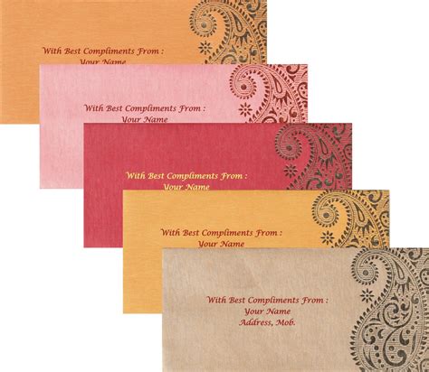 Indiaprint® Fancy Wedding Shagun T Money Envelopes Lifafa With Out