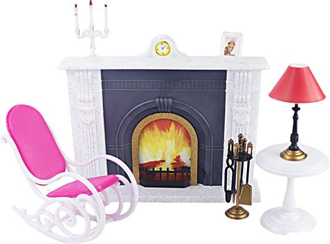 Lanucn 16 Doll Fireplace Set Miniature Living Room Furniture