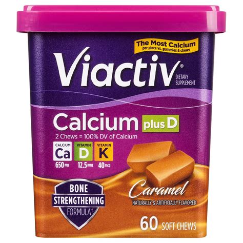 Viactiv Calcium Chew Caramel with Vitamin D - 60 Ct | Stayjuve