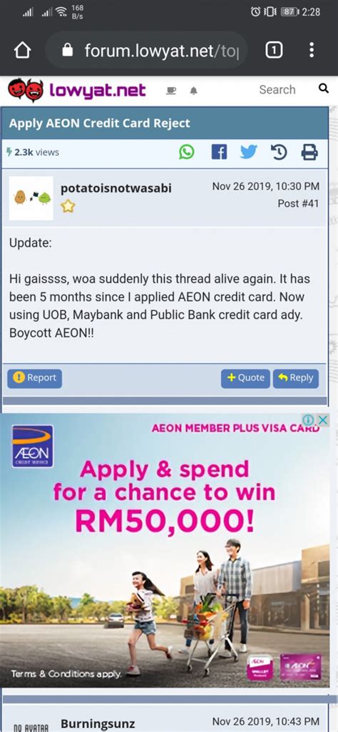 Aeon card jal is worth considering for aeon shoppers who frequently dine out. Apply AEON Credit Card Reject